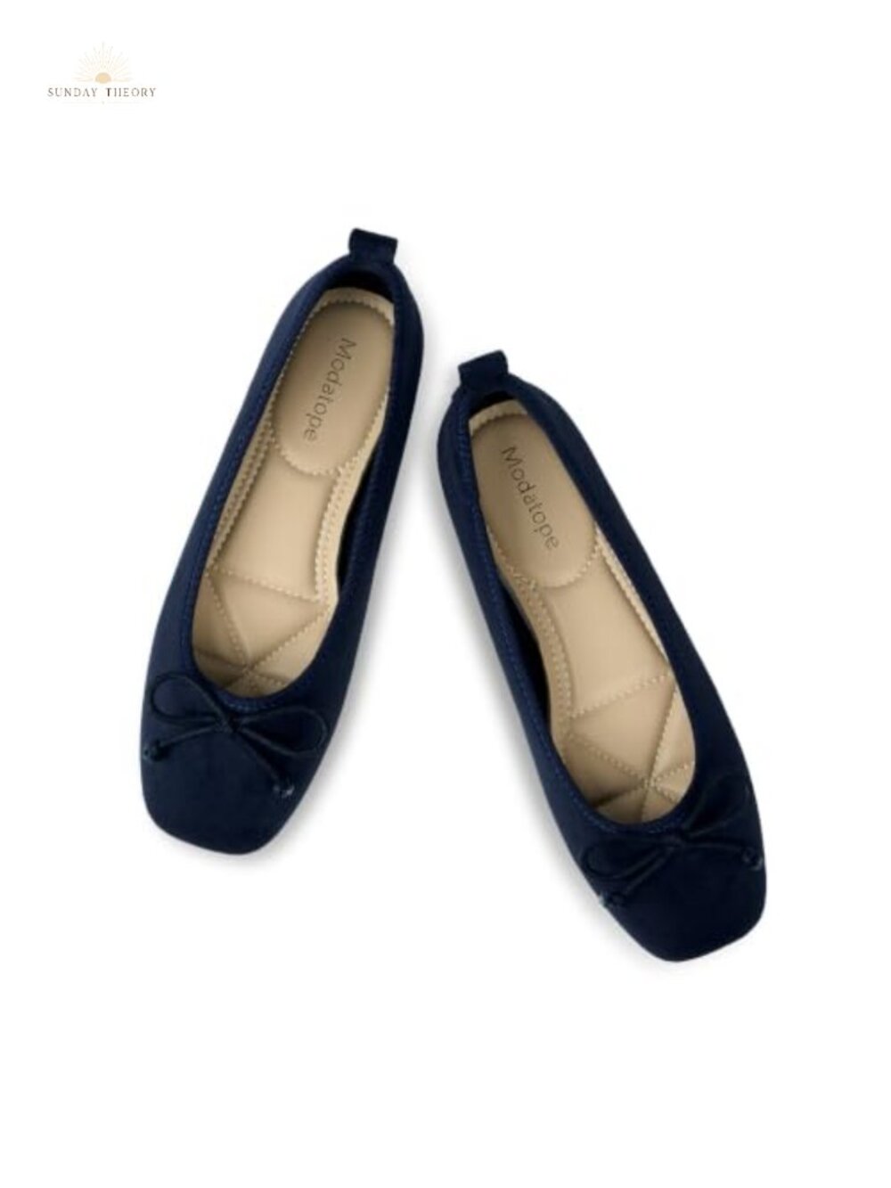 Faux Suede Ballet Flats Square Toe Slip On Comfort Dress Shoes